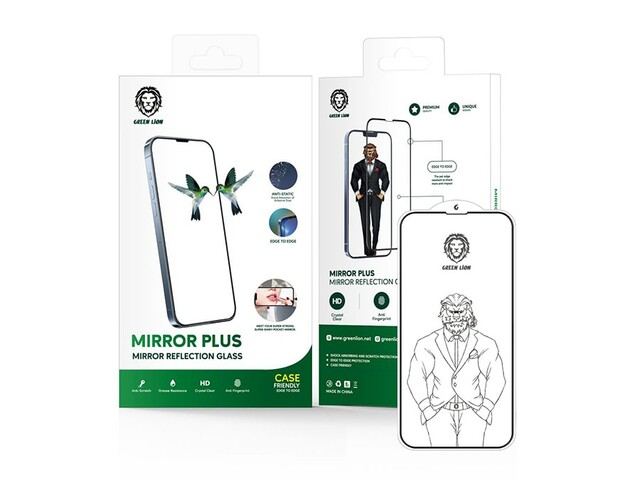 گلس آینه ای آیفون 13 پرو مکس گرین Green iphone 13 Pro Max Mirror Plus Glass