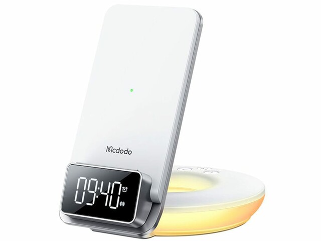 شارژر بیسیم و چراغخواب رومیزی 15 وات مکدودو mcdodo CH-1610 with Alarm & Night Lamp