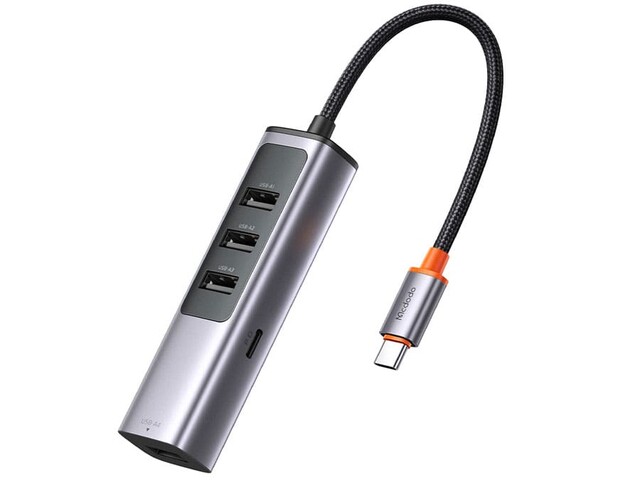 هاب تایپ سی با 5 پورت مک دودو MCDODO USB-C USB3.0x4+PD100W HU-112
