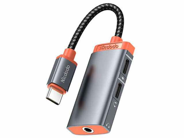 کابل تبدیل تایپسی به 2 تایپسی و جک 3.5 میلیمتری مکدودو Mcdodo CA-0940 Type-C to Dual Type-C and DC3.5mm Cable