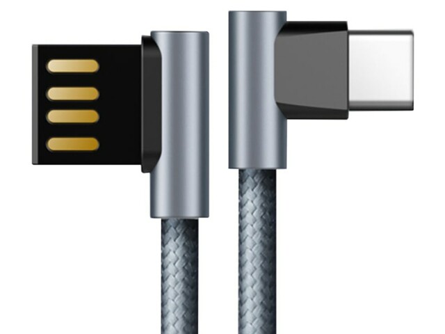 کابل شارژ و انتقال داده تایپ سی راک Rock Type-C Dual-end L-shaped Metal Charge &amp; Sync Cable