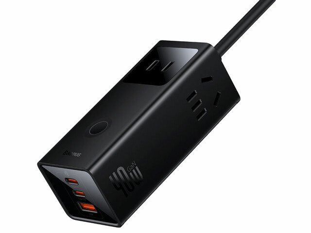 شارژر و چندراهی برق فست شارژ 40 وات بیسوس Baseus Extension Cord Power Strip PSLA010001