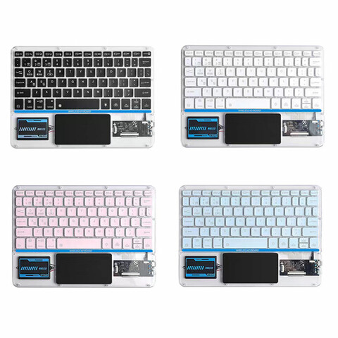 کیبورد بلوتوثی دارای تاچ‌پد با طراحی شفاف کوتتسی 84013