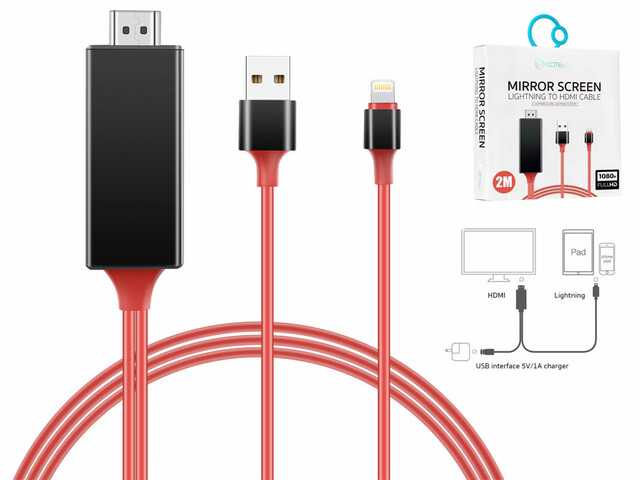 کابل لایتنینگ به اچ دی ام آی 2 متری کوتتسی Coteetci HDMI to Lightning USB Cable 33021