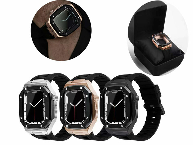 بند و قاب اپل واچ سری 7 و 8 سایز 45 میلی متری کوتتسی COTECi W75 AP strap 22006-BK-BK