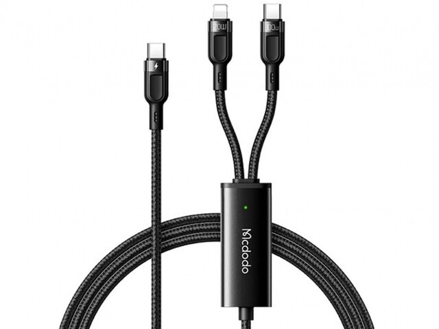 کابل شارژ سریع دو سر تایپسی به لایتنینگ و تایپسی 1.2 متری مکدودو MCDODO 2 in 1 Fast Charging Data Cabl CA-8780