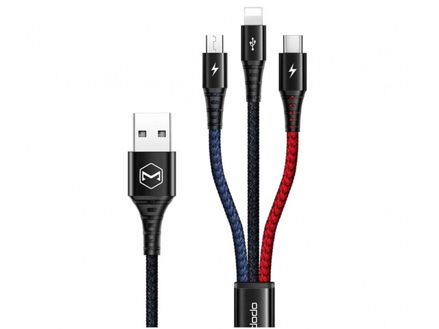کابل شارژ سریع سه سر مکدودو Mcdodo 3in1 Cable 1.2M CA-6220