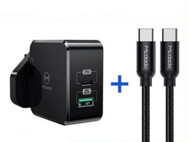 شارژر سریع و کابل شارژ مک دودو Mcdodo CH-693 PD+Quick Charge Travel Charger Set 30W