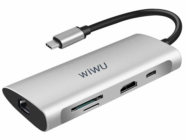 هاب تایپ سی 8 پورت مک بوک فلزی ویوو WiWU Alpha 831HRT Type-C Hub 8-in-1 Multiport Macbook Adapter