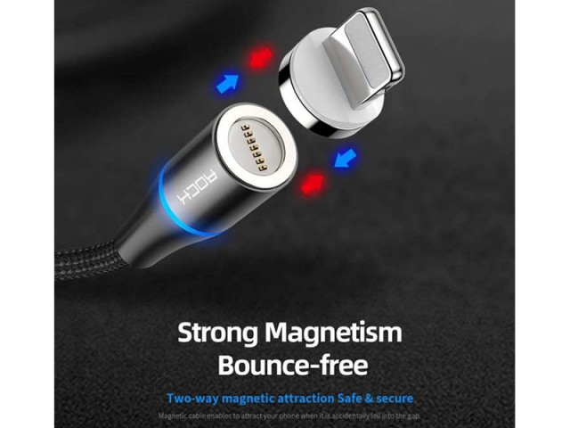 کابل مگنتی سه کاره راک مدل RCB0729 G1 3 In 1 Magnetic Cable