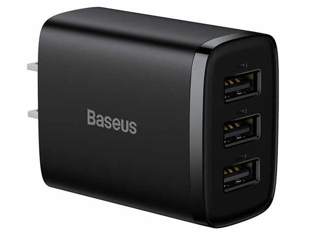 شارژر دیواری سه پورت یواس‌بی 17 وات بیسوس Baseus Compact Charger 3U US CCXJ020201