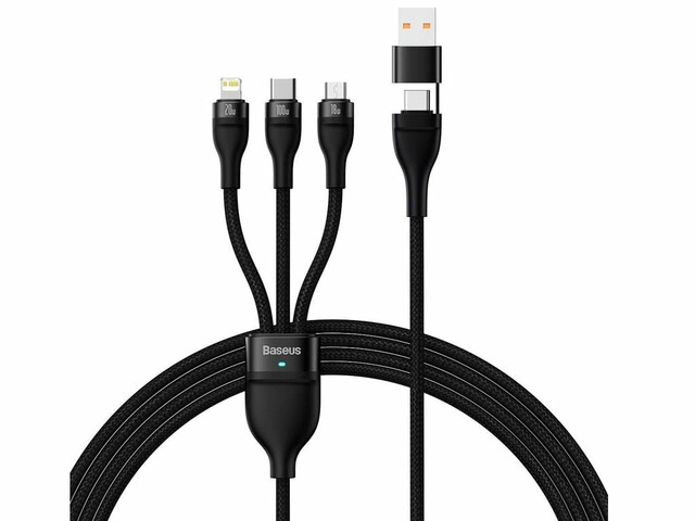کابل فوق شارژ سریع چند سر 1.2 متری بیسوس Baseus Flash Series Fast Charging Cable 100W CASS030103