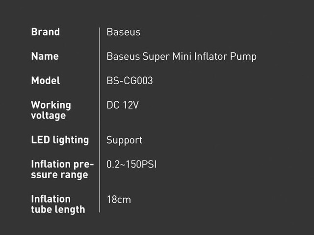 پمپ باد بیسوس Baseus Super Mini Inflator Pump CRCQ00000