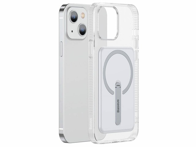 قاب محافظ مگنتی ژله‌ای بیسوس Baseus ARCX000002 Magnetic Phone Case with a Bracket For iPhone 13