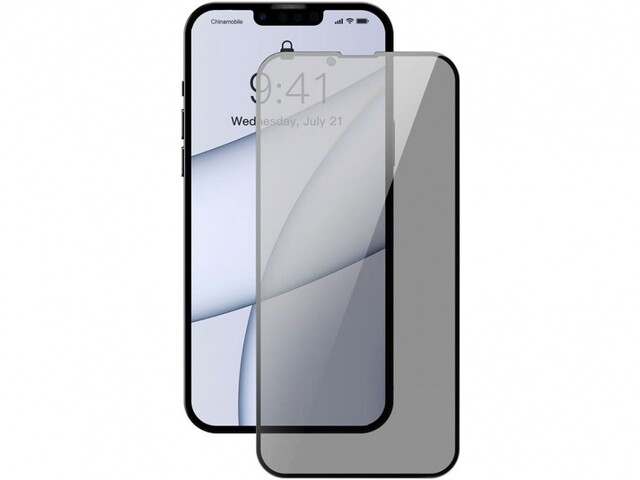 محافظ صفحه نمایش حریم شخصی دوتایی بیسوس Baseus Tempered glass 0.23mm for iPhone 13 Pro Max SGQP020501