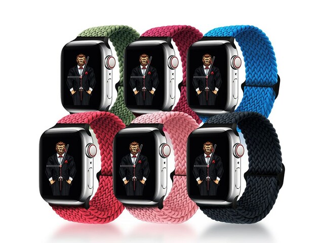 بند پارچه ای اپل واچ 42 و 44 میلی‌ متر گرین Green Apple Watch 42/44mm Braided Solo Loop Adjustable Strap