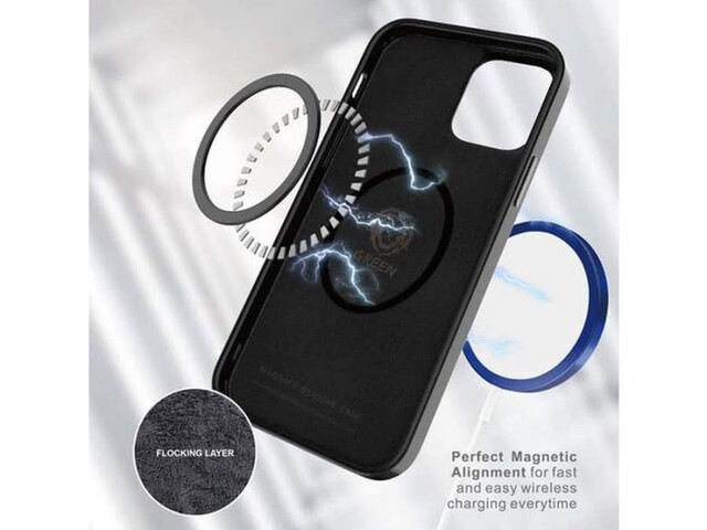 قاب محافظ سیلیکون مگنتی آیفون گرین Green Lusso MagSafe 360 Silicone Case iPhone 12/12 Pro