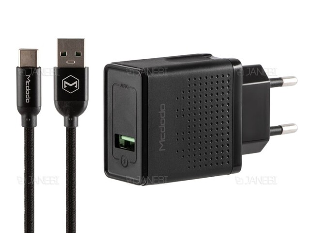 شارژر دیواری سریع وکابل شارژ مک دودو Mcdodo CH-580 VOOC Travel Charger Set