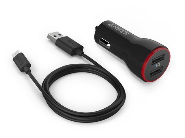 شارژر فندکی انکر مدل B2310 PowerDrive 2 بهمراه کابل شارژ MicroUSB