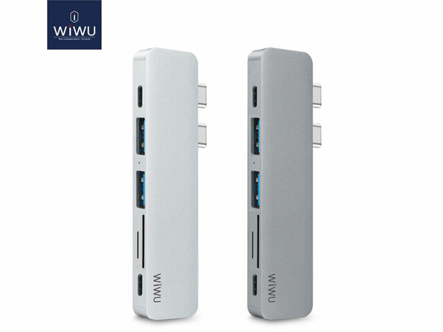 هاب تایپ سی 7 پورت ویوو WiWU T8 usb 3.0 connector type-c hub(PD/micro SD/SD Card slot/USB 3.0 port /HDMI)