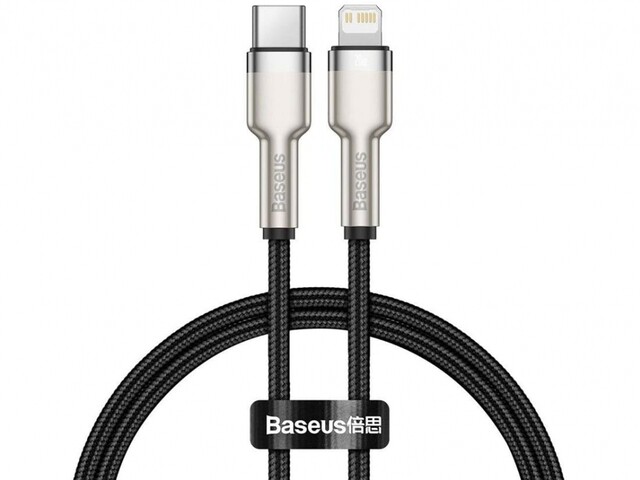 کابل داده و شارژ سریع تایپ‎سی به لایتنینگ 25 سانتی‌متری بیسوس Baseus Cafule Series Metal Data Cable Type C to Lightning 20W CATLJK-01
