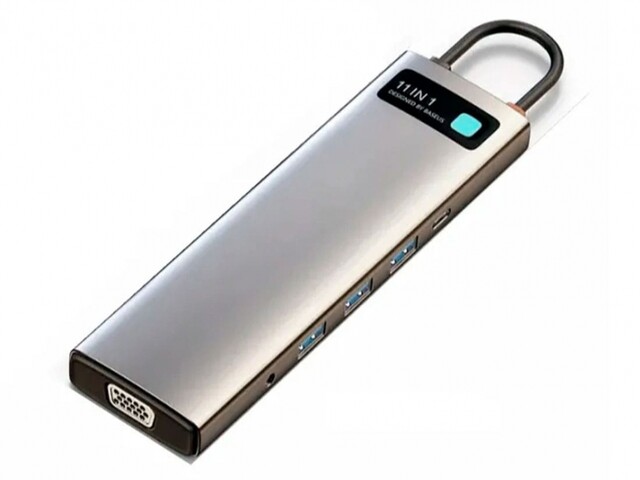 هاب تایپ سی 11 پورت بیسوس Baseus Metal Gleam 11 in 1 Multifunctional Type-C HUB 100W CAHUB-CT0G