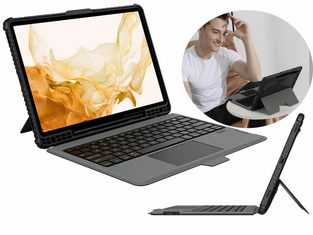 کیف کلاسوری کیبورد دار تبلت سامسونگ اس 7 پلاس و اس 8 پلاس نیلکین Nillkin Case Samsung Galaxy Tab S8 Plus ,S8+ 5G, S7 Plus