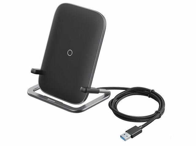 استند شارژر وایرلس رومیزی بیسوس Baseus Rib Horizontal and Vertical Holder Wireless Charger
