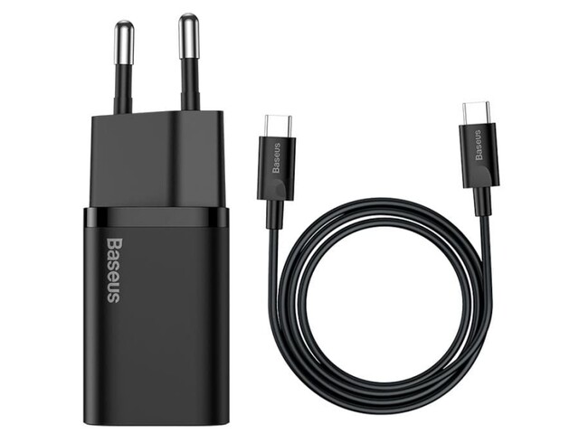 شارژر دیواری سریع و کابل دو سر تایپ سی بیسوس Baseus Super SI Quick Charger IC 25W