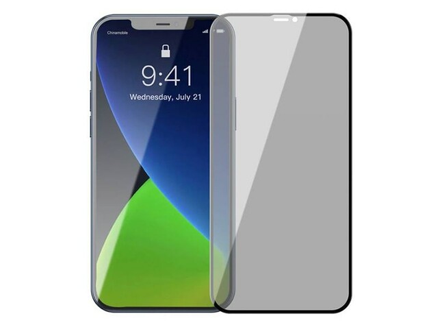 محافظ صفحه نمایش حریم شخصی دوتایی بیسوس آیفون Baseus Privacy Glass iPhone 12 Pro Max