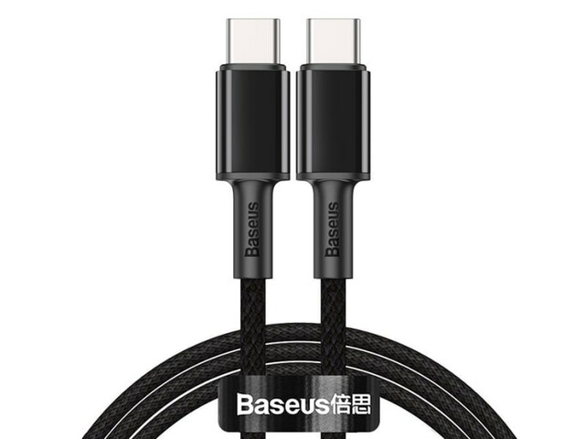 کابل شارژ و انتقال داده  فست شارژ تایپ سی به تایپ سی بیسوس Baseus High Density Braided Type-C to Type-C Cable Fast Charging 100W 2m