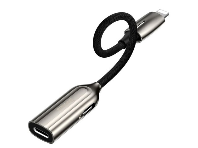 مبدل لایتنینگ به 2 لایتنینگ بیسوس Baseus Audio Converter L55 2in1 Male to Dual ip Famale Adapter