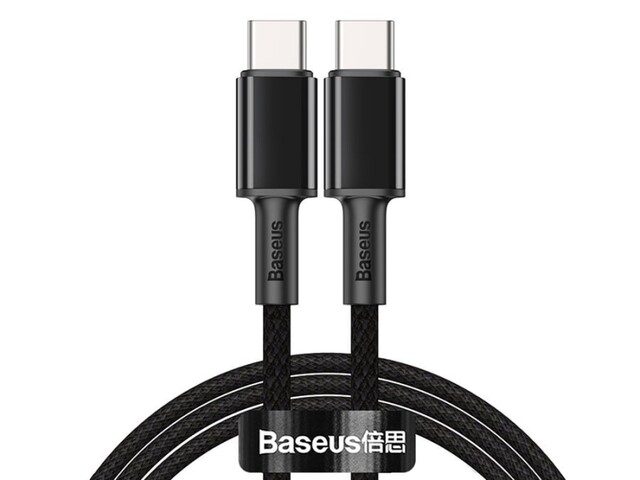کابل شارژ و انتقال داده  فست شارژ تایپ سی به تایپ سی بیسوس Baseus High Density Braided Type-C to Type-C Cable Fast Charging 100W 1m