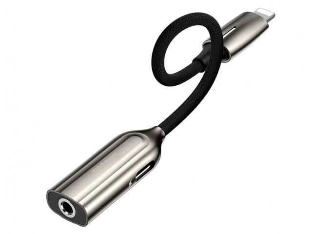 مبدل لایتنینگ به لایتنینگ و جک 3.5 میلیمتری صدا بیسوس Baseus 2 in 1 iP to iP 3.5mm Adapter L56