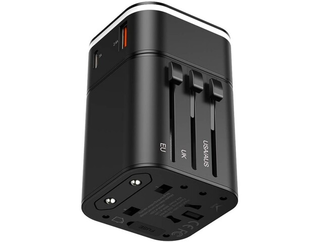 آداپتور شارژ سریع به همراه مبدل چند کاره پریز برق بیسوس Baseus Detachable 2-in-1 global conversion charger