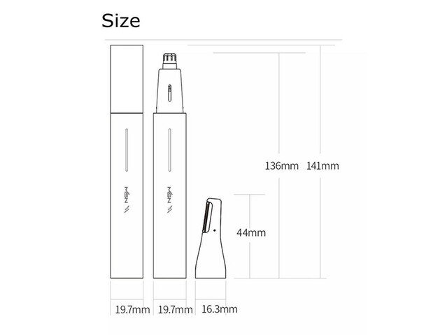 فروش اصلاح کننده موی بینی و ابرو شیائومی Xiaomi MSN H3  Electric Nose Hair Trimmer 2-in-1 Hair Eyebrow Shaver