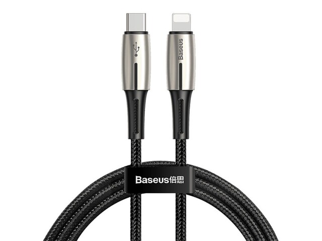 کابل شارژ سریع و انتقال داده تایپ سی به لایتنینگ 18 وات 1.3 متری بیسوس Baseus Water Drop Type-C to iP Cable CATLRD-01