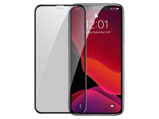 محافظ صفحه نمایش حریم شخصی و محافظ اسپیکر دوتایی بیسوس آیفون Baseus Privacy Glass iPhone XS Max/11 Pro Max