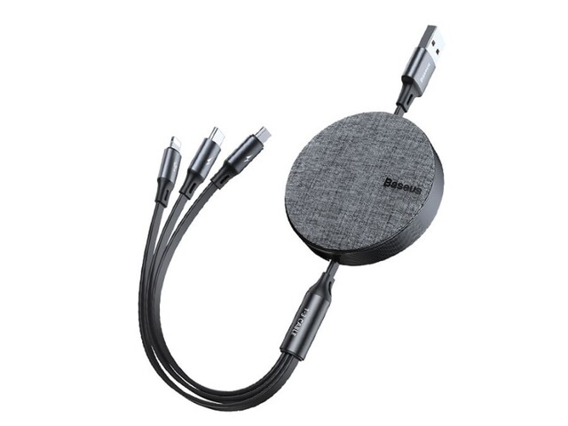 کابل شارژ سه سر بیسوس Baseus Fabric 3in1 Flexible Cable 1.2m