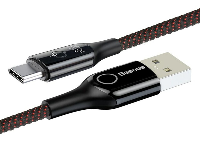 کابل شارژ هوشمند بیسوس Baseus C-shaped light intelligent Type-C cable