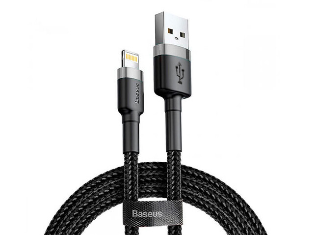 کابل شارژ سریع و انتقال داده لایتنینگ بیسوس Baseus Cafule Lightning Cable 1m 2.4A CALKLF-BG1