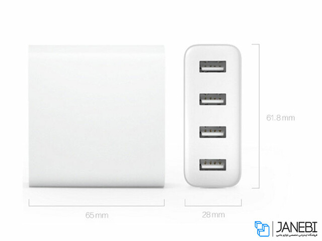 آداپتور سریع 4 پورت شیائومی Xiaomi CDQ01ZM Fast Charge 4Port Wall Charger