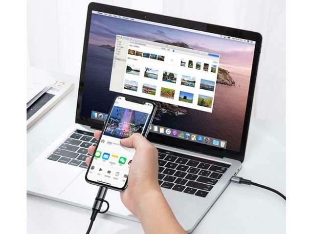 کابل تایپ سی دو کاره بیسوس مدل Twins 2 in 1 cable