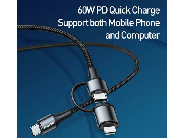 کابل تایپ سی دو کاره بیسوس مدل Twins 2 in 1 cable