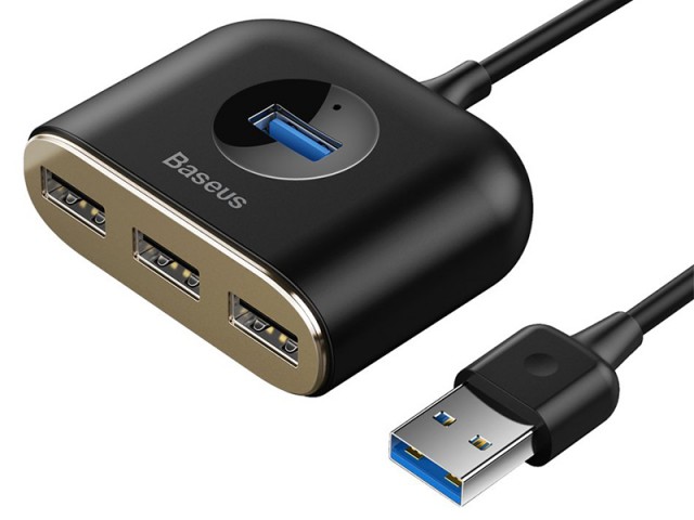 هاب و شارژر 4 پورت بیسوس مدل Square Round 4 IN 1 USB Hub Adapter