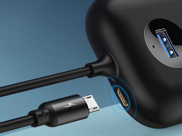 هاب و شارژر 4 پورت بیسوس مدل Square Round 4 IN 1 USB Hub Adapter