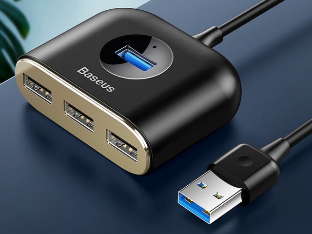 هاب و شارژر 4 پورت بیسوس مدل Square Round 4 IN 1 USB Hub Adapter