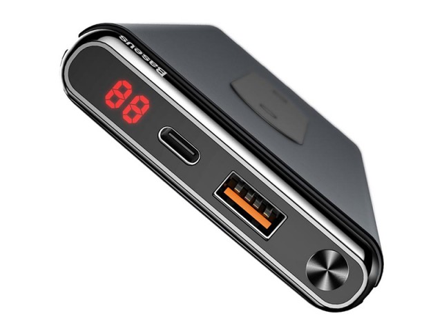 پاور بانک 10000 میلی آمپر وایرلس بیسوس مدل BS-10KPW02 Dual Coil Design & Real-Time Digital Display