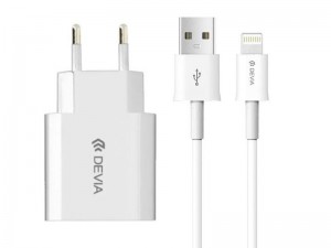 شارژر دیواری دیویا مدل EA007 Smart Charger SuitS بهمراه کابل لایتنینگ