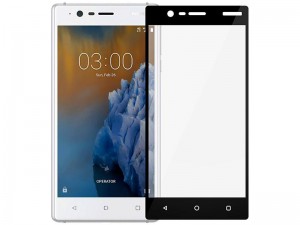 محافظ صفحه نمايش تمام چسب مدل 3D Glass مناسب برای گوشی نوکیا 3